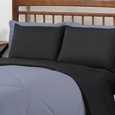 Imagem de Kit Edredom King 3 Peças Margarida Cobertor Super Macio Diversas Cores (Preto e Cinza)