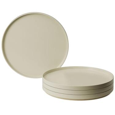Imagem de MIAMIO – Conjunto de pratos para 4 / Conjuntos de louça para 4 pessoas, grés fosco bege, lavável na máquina de lavar louça e micro-ondas – Coleção Sierra (pratos pequenos e leves (4x))