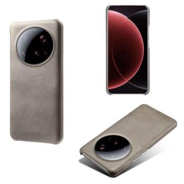 Imagem de Capa para Xiaomi 15 ULTR,Proteção contra quedas,Casca de volta de cor sólida simples,Design de couro de imitação de plástico-Gray