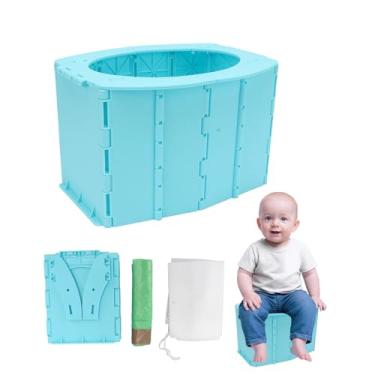 Imagem de NSXAYIWE Portátil Potty Seat for Toddler Travel, Treinamento de Potty dobrável com forros de penico descartáveis, viagem para crianças essenciais para acampamento de carros em