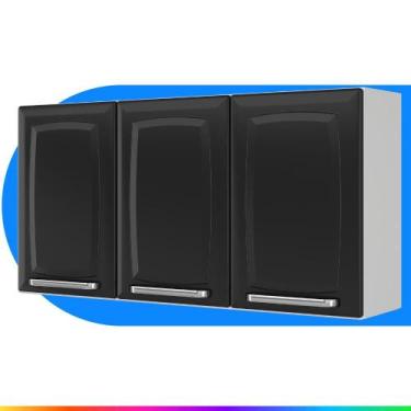 Imagem de Armário de Cozinha Aéreo Itatiaia Aço 3 Portas Luce Ip3-105, Preto