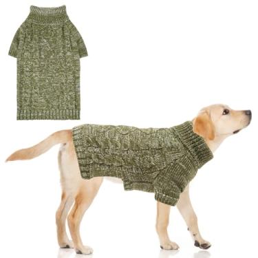 Imagem de KOOLTAIL Suéter de malha térmica para cães pequenos, médios e grandes, casaco de inverno para cachorrinho de tricô com gola rolê, roupas quentes, roupas de moletom para clima frio, pulôver de animal