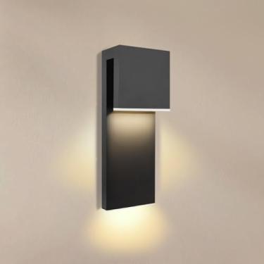 Imagem de MARYRAIN Luzes de parede externas de 38 cm, luminária de parede externa à prova d'água, luz de parede externa do crepúsculo ao amanhecer para varanda, garagem, porta da frente, fazenda, entrada