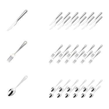 Imagem de Jogo Garfo Faca Colher Aço Inox 36 Pçs Restaurante / Bar - Em casa tem