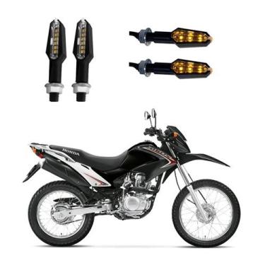 Imagem de KIT 4 Luz Seta Esportiva Pisca de Led Modelo P29 Para Moto Honda NXR 1