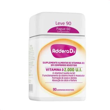 Imagem de Addera D3 2.000ui 90 Comprimidos Revestidos Sem Sabor - Full - Hypera