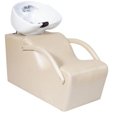 Imagem de Lavatório Comfort com Cuba de Porcelana Branca Estofado Bege  - Moveis