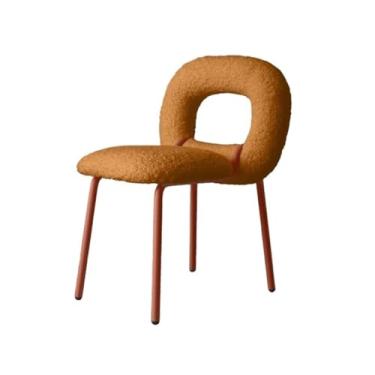 Imagem de YAYAOVP-24927 Cadeiras para sala de jantar, cadeiras de jantar modernas, cadeiras de cozinha e sala de jantar, encosto estofado cadeiras de jantar com pernas de metal (laranja)