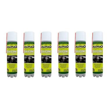 Imagem de Kit 06 Spray Silicone Aerossol Carro Barco Esteira 300ml - Geral