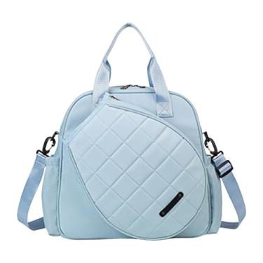 Imagem de RNXRZANK Bolsa de Tênis, Bolsa de Badminton, Bolsa de Raquete de Tênis, Bolsa de Ombro Feita em Tecido Oxford com Alça Removível para Adultos para a Academia, Azul