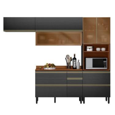 Imagem de Cozinha Modulada Proença 4 Peças Balcão 120cm com Tampo em MDF - Demar