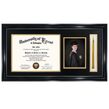 Imagem de Diploma Frame Graduation Mall Black Diploma 8,5x11 Certificado 5x7 Fot