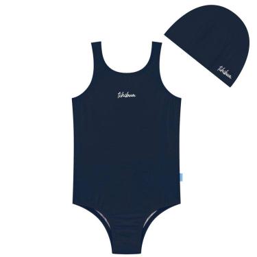 Imagem de Maiô Natação Infantil com Touca Proteção UV50+ Marinho Kamylus