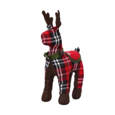 Imagem de Natal Elk Plush Toy Decor Boneca Brinquedo de pelúcia Sika Deer Cloth 