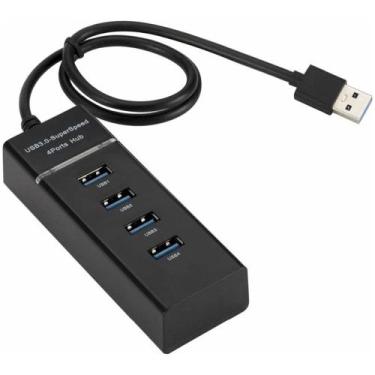 Imagem de Hub USB 3.0 Slim 4 Portas com LED Premium Ultra Rápido 5Gbps - PONTO D