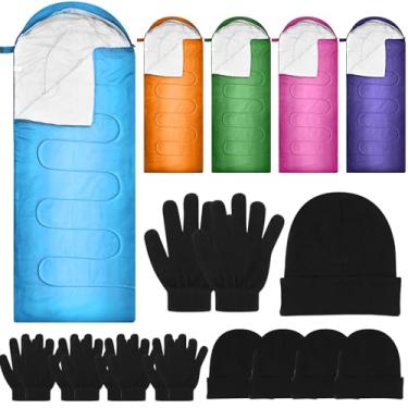 Imagem de Tranqun 15 sacos de dormir para adultos com luvas de gorros de inverno, forro de algodão, saco de dormir para acampamento, impermeável, quente, leve para mochilão, acampamento, ambientes internos e