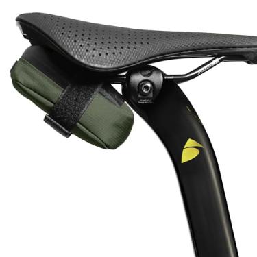 Imagem de ALMSTHRE Bolsa compacta para selim de bicicleta – verde caçador | Bolsa de assento de bicicleta de 0,3 L (7,6 cm x 10,8 cm x 3,2 cm) | Resistente à água Ripstop, zíper impermeável, bolso interno |