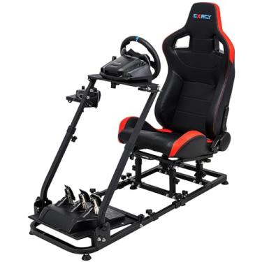 Imagem de CXRCY Racing Simulator Cockpit with Professional Gaming Seat,Sim Racing Cockpit,Driving Simulator Cockpit,Racing Wheel Stand for G29 G920 G923 G27 G25 T248X T248 T300RS T150 458 TX X box PS4 PS5 PC