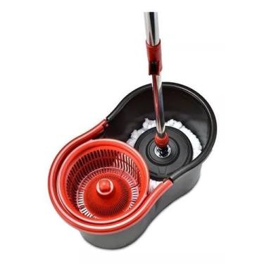 Imagem de Mop Esfregão Giratorio Com Rodinha Balde 14 Litros(2 Refil)