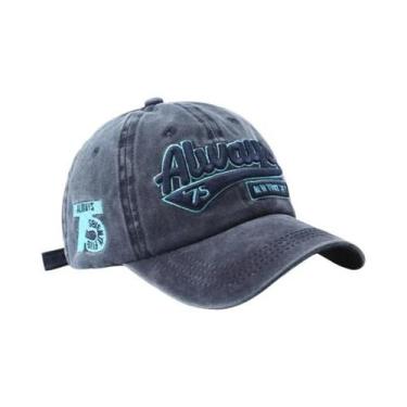 Imagem de Boné De Beisebol Vintage Unissex Em Algodão Lavado Moda De Verão Borda