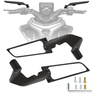 Imagem de XINGWU Espelhos retrovisores de motocicleta retrovisores rotativos ajustáveis Stealth Wind Wing Side Mirror para Z900 Z400 Z650 1290 MT07 MT09 Super Duke 1290 200 390 690 790 Duke GSX Street Bike