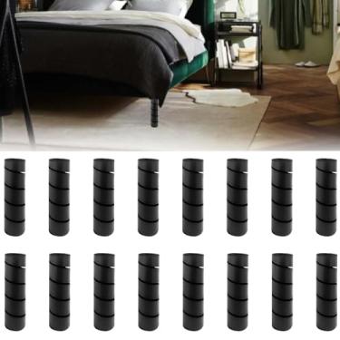 Imagem de HANDRERLEE 16 peças de protetores de dedos de moldura de cama, capas de perna de moldura de cama de 15 cm, protege os dedos dos pés de colisões com pernas de cama e móveis sem adesivo ou cola (preto)