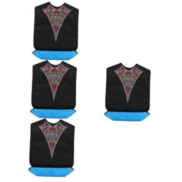 Imagem de 4 peças babadores para idosos babadores de jantar camisas elegantes para homens protetores de camisa para adultos camisas tapáveis ​​masculinas protetor de roupas laváveis ​​poliéster delicado capa pr