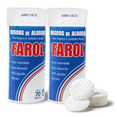 Imagem de Kit 2 Algodão Disco Dupla Face Farol 140 unidades com 75g cada Pacote e 70 Discos Cada, Estética, Cuidados com a Pele Remover Maquiagem