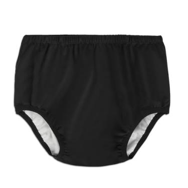 Imagem de Capa de fralda para adultos para incontinência, calça de látex à prova d'água com uma camada de algodão levemente absorvente, calça de plástico antiruído, reutilizável e lavável (preta, 4GG)