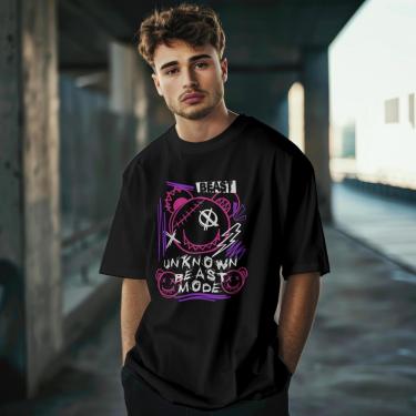 Imagem de Camiseta Masculina Manga Curta Estampada Estilosa Beast Malha Algodão do P ao G1-Masculino