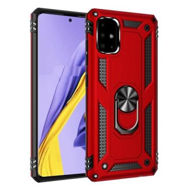 Imagem de SORAKA Capa para Samsung Galaxy A51 4G com suporte para anel Capa Slim Fit de TPU macio Capa Samsung Galaxy A51 4G com placa de metal para suporte magnético de telefone para carro