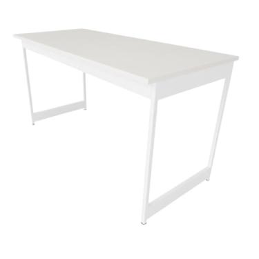 Imagem de Mesa Escrivaninha Estilo Industrial Computador Escritório 116 Cm Bia Camaleão (Branco/Pés Brancos)