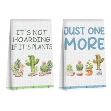 Imagem de 2 peças de presentes de jardinagem para amantes de plantas, presentes de plantas para mulheres, senhora, mãe, jardineira, professora, toalhas de mão de cozinha, presente de aniversário engraçado para