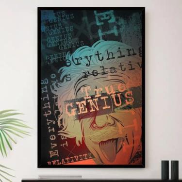 Imagem de Genérico, Quadro Albert Einstein Genio Ciencia Decorativo A3 35x45cm