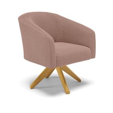 Imagem de Poltrona Decorativa Giratória Ma30 Stella Bouclê Rosê D03 - DRossi - D