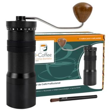 Imagem de iCoffee Moedor de Café Manual com Moedor Cônico, Moedor de Café Portátil Todo em Metal para Espresso/Prensa Francesa/Coador (M6 Max Preto)