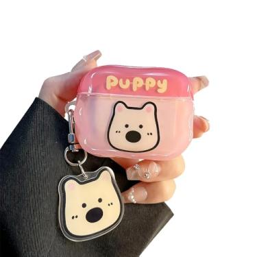 Imagem de LALAPOPO Linda capa rosa de desenho animado para AirPods 4 com chaveiro, capa protetora transparente compatível com AirPods 4ª geração para meninas, mulheres e meninos