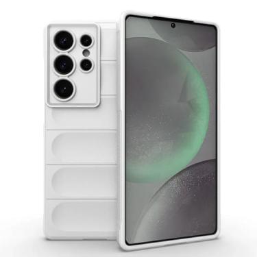 Imagem de Capa de celular antiderrapante e macia com absorção de impacto para Samsung Galaxy S25 S24 S23 S22 Ultra Plus Fe A55 A35 A16 A06 Note 20 U (para Galaxy S21/BRANCO)