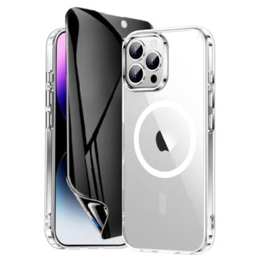 Imagem de Capa Capinha Case Magnética Carregamento por Indução E Película de Cerâmica Privacidade Fosca Para iPhone (iPhone 14 Pro Max)