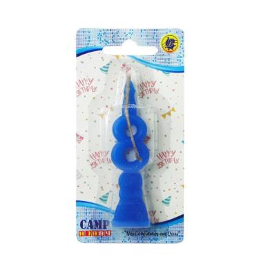 Imagem de Vela De Aniversario Numero 8 Azul 8Cm