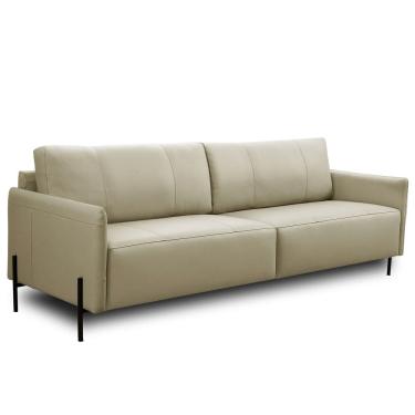 Imagem de Sofá 4 Lugares Para Sala Living Industrial 264cm Italy L06 Couro Pérola - Lyam Decor