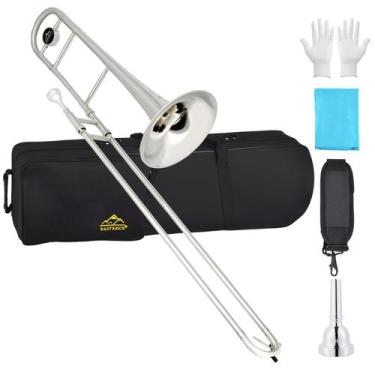 Imagem de Trombone Tenor EASTROCK Sino grande niquelado 23,5 cm