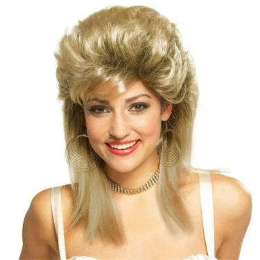 Imagem de Peruca Swiking Blonde Mullet para mulheres dos anos 80, fantasia de om