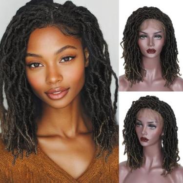 Imagem de Perucas trançadas FAVE Full Lace Faux Locs de 16 polegadas sintéticas 