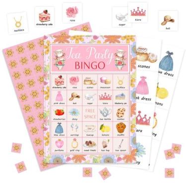 Imagem de Jogo de bingo HMJKL Tea Party para 24 jogadores com cartas e fichas