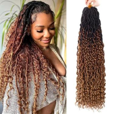 Imagem de Extensão de cabelo ZRQ Goddess Locs Crochet 30 em 8 pacotes 1B3027