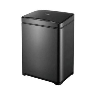 Imagem de Lixeira Automática Inox Preto Retangular 40 Litros C/Sensor - Globalmi