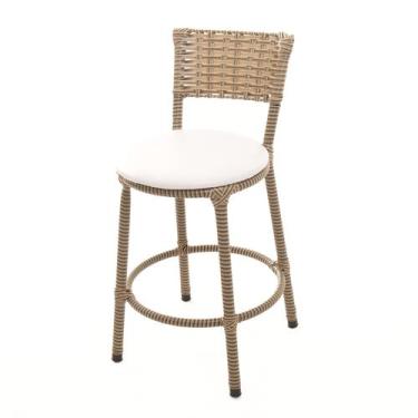 Imagem de Banqueta Baixa Encapada Junco CAPPUCCINO Bar Bistro Americana Cozinha 