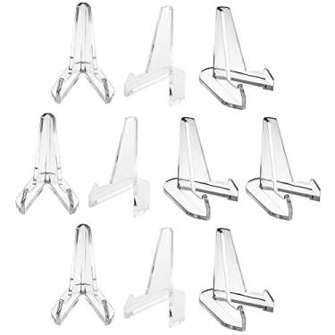 Imagem de 10 peças de suporte de acrílico para porta-moedas de acrílico com suporte de acrílico, suporte de cavalete para moedas, relógios de bolso, medalha militar, medalha de desafio, foto, altura 6,35 cm