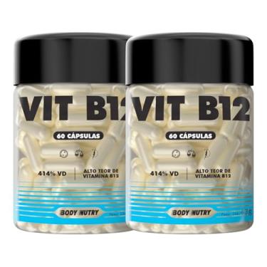 Imagem de 2x Vitamina B12 Pura Cianocobalamina Altamente Concentrado Multivitamínico 414% VD 60 Cápsulas Suplemento Alimentar Auxilia Metabolismo Energético Funcionamento do Sistema Imune - Body Nutry